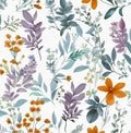 Blue Purple Leaf Wallpaper Peel and Stick,Vintage Floral Contact Paper 17.5" x 393",Thick Botanical Wall Paper Self Adhesive Removable Waterproof for Room Bedroom Walls Shelf Cabinet Table Decor