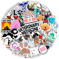 BulbaCraft 100Pcs Funny Veterinary Stickers and Laptop Decals, Vet Stickers, Veterinarian Decals, Funny Veterinary Gifts, Gifts for Women & Men