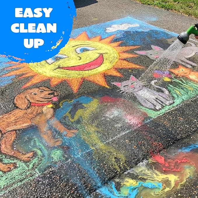 JOYIN 224 PCS Sidewalk Chalks Set Non-Toxic Washable Jumbo Chalk for Outdoor Art Play, Painting on Chalkboard, Blackboard and Playground