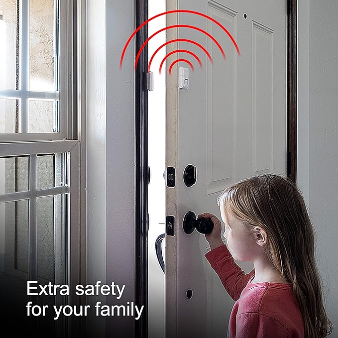 UltraPro Personal Security Window and Door Alarm, 5 Pack, DIY Protection, Burglar Alert, Wireless Chime/Alarm, Easy Installation, Home Security, Ideal for Home, Garage, Apartment , White, 45987