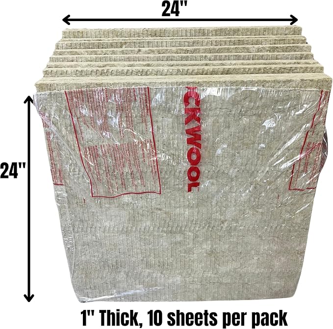 10 pk 24" x 24" x 1" Rockwool ProRox Mineral Wool, Replaces Owens Corning Thermafiber, BMW122-10PK