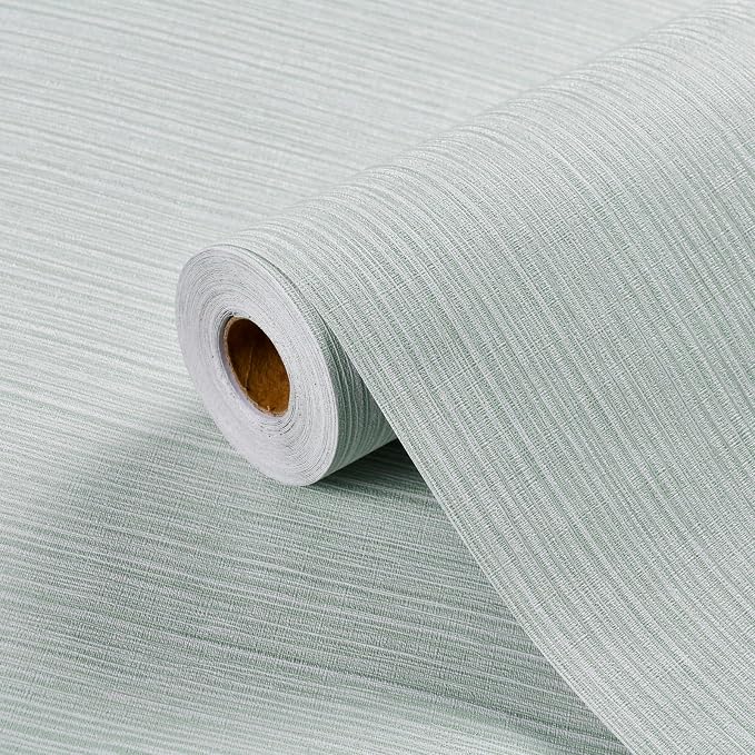 Haimin Grasscloth Wallpaper Textured 24in X 393in Fabric Contact Paper Textured Linen Peel and Stick Self-Adhesive Thick Vinyl Embossed Wallpaper