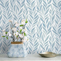 Safiyya 787"x17.3" Blue Peel and Stick Wallpaper Boho Contact Paper Modern Stick on Wallpaper for Bathroom Adhesive Kitchen Wall Paper Vinyl Rolls