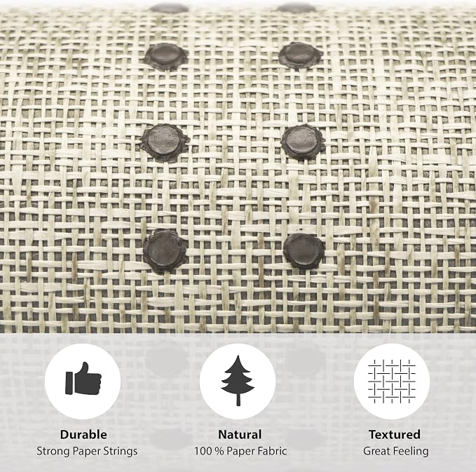 Ansehan Hand-Crafted Wallcovering HA4003 Droplets Stripe 36" W x8 Yard L Textured, Modern, Non Prepasted Natural Home Décor for Christmas Interior, Tan
