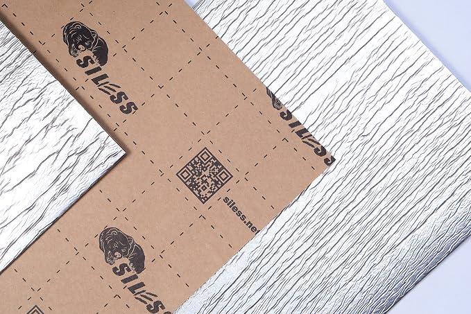Siless Liner 157 mil 51 sqft Aluminum Foil Finish Car Sound Deadening & Heat Insulation Closed Cell Foam - PE Foam Sound Deadener
