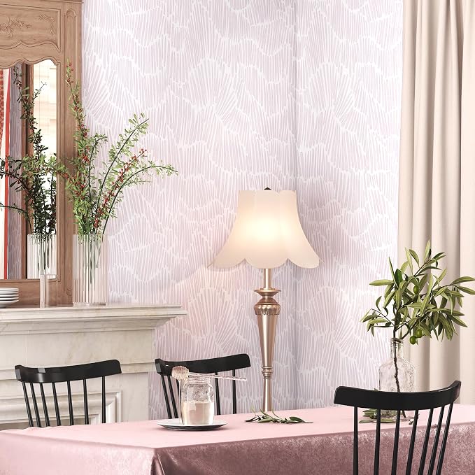 Theper Pink Contact Paper Striped Peel and Stick Wallpaper Boho 17.3"×78.8" | Simple Modern Removable Self Adhesive Wallpaper for Bedroom Cabinets Waterproof White and Pink Wall Paper Vinyl Roll