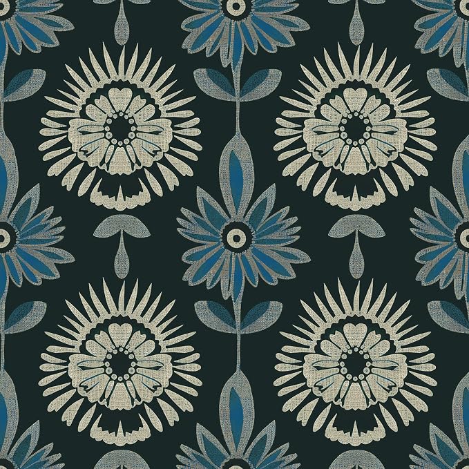 BOKEBEVE Extra Long Green Leaf Wallpaper Stick and Peel Boho 17.5 x 393.5In | Floral Contact Paper Vintage Wallpapers Symmetrical Style Modern Renter Friendly for Accent Wall Cabinet Removable
