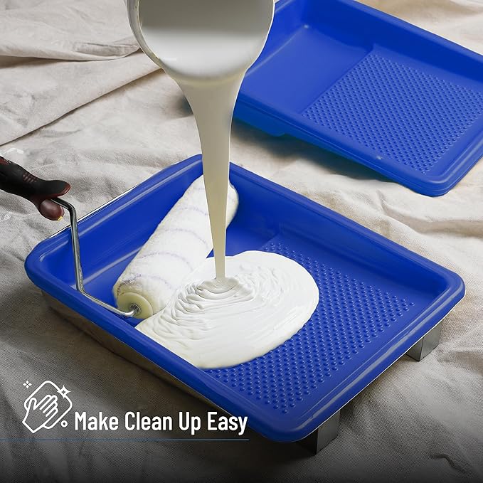 Bates- Paint Tray Liner, 9 Inch, 10 pcs, Dark Blue Paint Pans Trays, Plastic Paint Tray, Roller Tray Liners