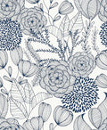 NuWallpaper by WallPops NUS3830 Navy Secret Garden Peel & Stick Wallpaper, Blue