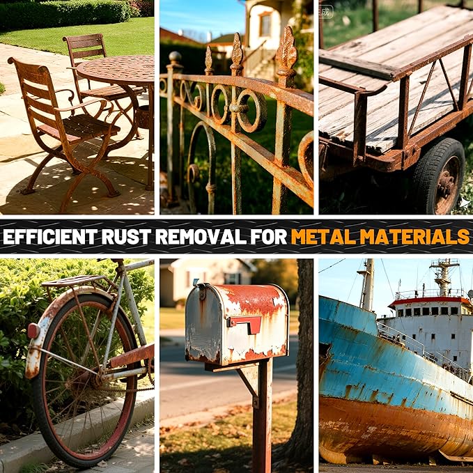 2-in-1 Rust Converter & Metal Primer, 1 Gallon Matte Black Rust Inhibitor Paint for Metal, Ultra Automotive Rust Reformer & Seal, Heat Resistance Trailer Paint for Chassis, Frame, Marine, Industrial