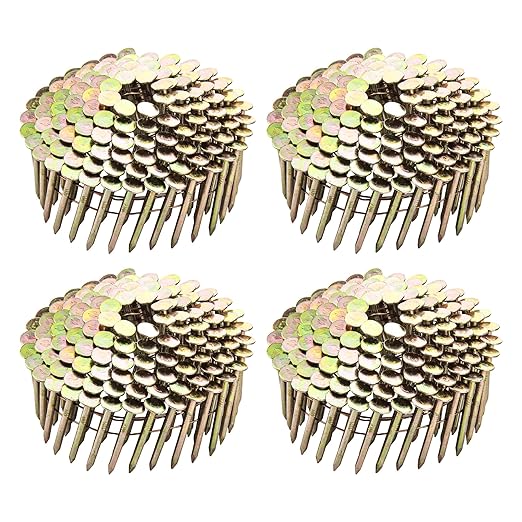 meite Roofing Nails 15 Degree Electro Galvanized Coil Nails 1-1/2-Inch, Rust-Proof Big Head Roofing Nails for Electric or Pneumatic Nailer Gun, Wire-Collated Coil Nails for Lathing Sheathing, 7200PCS