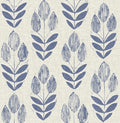 NuWallpaper Blue Folk Tulip Peel & Stick Wallpaper