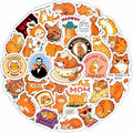 100Pcs Orange Cat Stickers for Water - Orange Cat Psrty Favors & Decorations - Pet Stickers - Gift for Women & Men