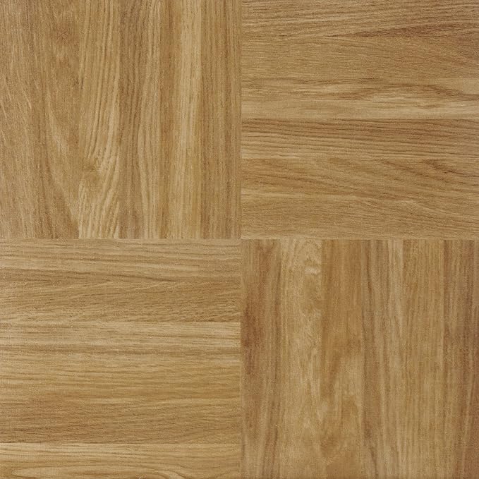Nexus Self Adhesive 12-Inch Vinyl Floor Tiles, 20 Tiles - 12" x 12", Oak Parquet Pattern - Peel & Stick, DIY Flooring for Kitchen, Dining Room, Bedrooms & Bathrooms by Achim Home Decor