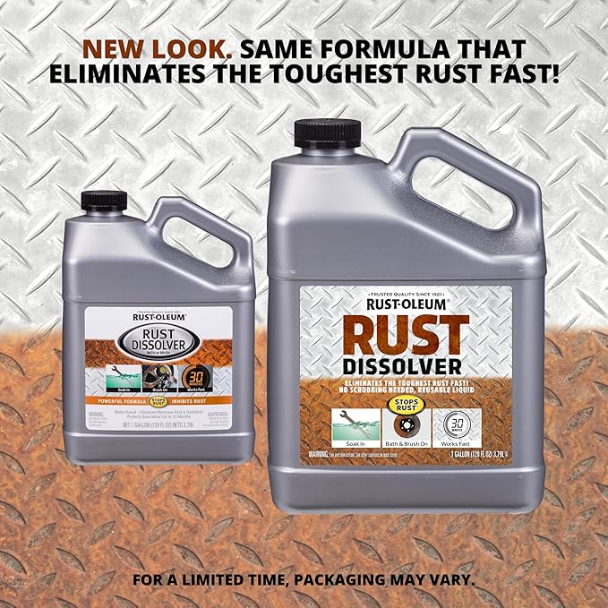 Rust-Oleum Rust Dissolver Soak & Bath | Heavy-Duty Corrosion Remover for Metal Tools, Cars, Bikes, Grills, Bolts, Firearms & More | Gallon