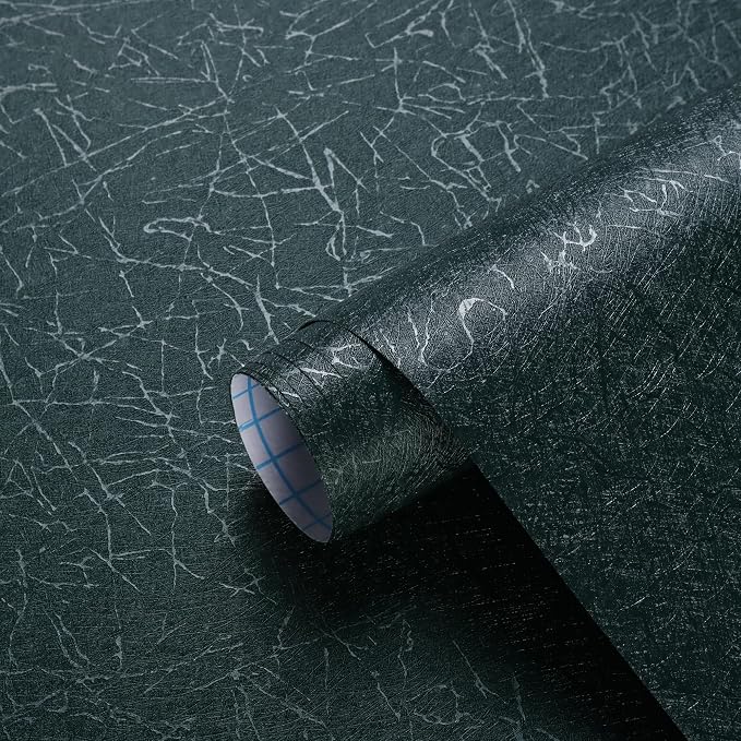 Safiyya Wallpaper Blackish Green Silk Peel and Stick Wallpaper Textured Green Contact Paper Removable Solid Color Self Adhesive Wall Paper Vinyl Rolls 118"x 17.3"