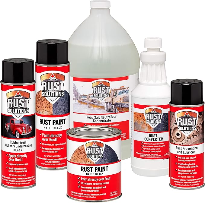 AGS RUST SOLUTIONS Rust Paint, Matte Black Finish, 32 Fluid Ounces, Pack of 1