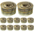 Hotop 3600 Count Siding Nails, 15-degree Wire Collated Coil Siding Nails, Full Round Head Mild Steel Nail for Sheathing Decking Fencing Attachment Replacement Parts(2 Inch)