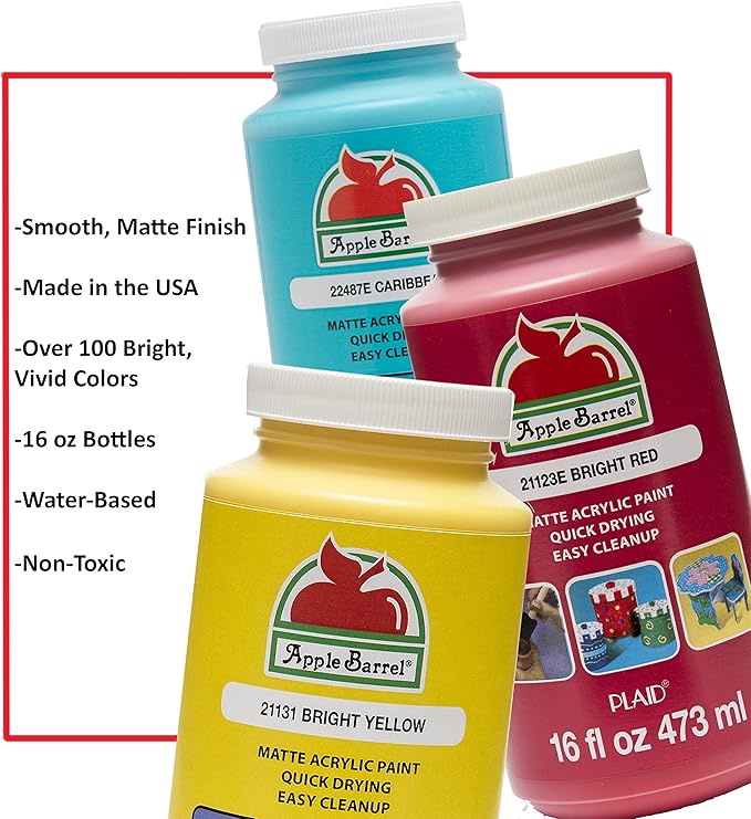 Apple Barrel Acrylic Paint in Assorted Colors (16 Ounce), 21143 Bright Blue