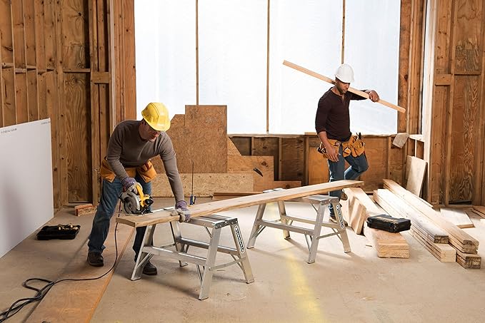 Louisville Ladder 3-foot Aluminium Sawhorse Ladder, 300-Pound Load Capacity, Type IA, L-2032-03