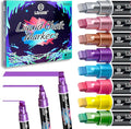 IJIANG Metallic Chalk Markers 8 Colors, Jumbo Liquid Chalk Markers with 10mm 3-in-1 Tips Perfect for Window Cars Glass Mirror and Blackboard Whiteboard Chalkboard, Dry & Wet Erase Pens