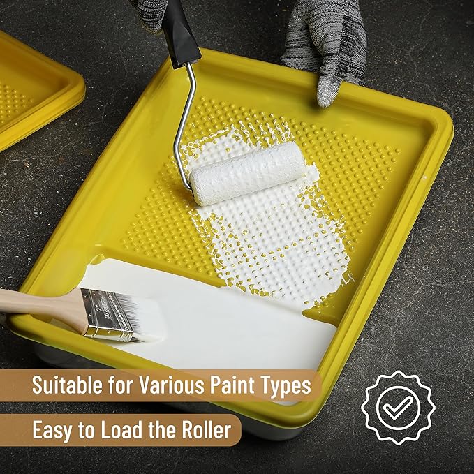 Bates- Paint Tray Liner, 9 Inch, 10 pcs, Yellow Paint Pans Trays