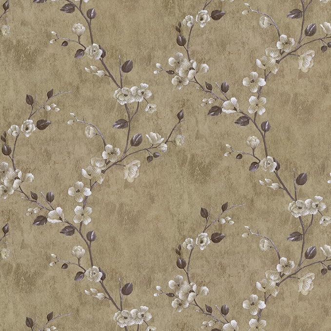 Floral Peel and Stick Wallpaper Flower Tree Contact Paper A Set of 17.5"x1200" Self Adhesive Removable Modern Yellow Wall Paper Decorative Wall Covering Countertop Vinyl Film Roll