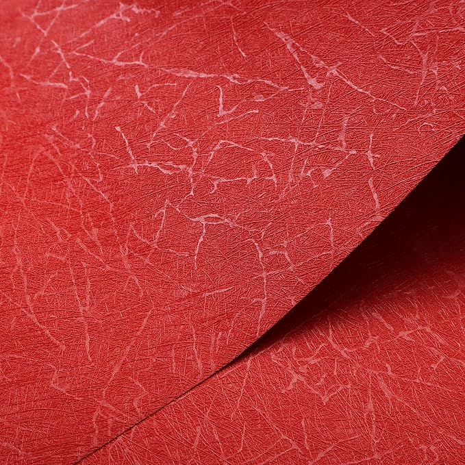 Safiyya 393"x 17.3" Red Silk Wallpaper Textured Contact Paper Removable Wallpaper Peel and Stick for Walls Solid Color Decorative Self Adhesive Wall Paper Vinyl Rolls