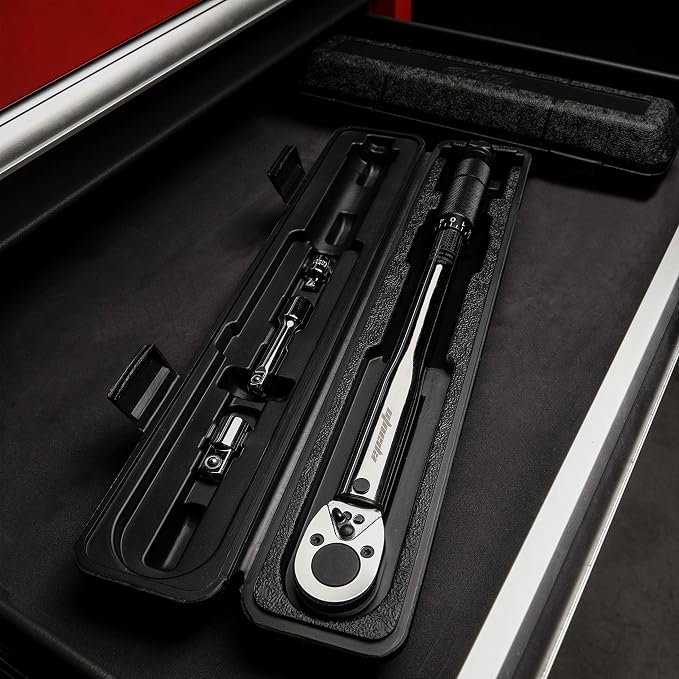 EPAuto 3/8-Inch Drive Click Torque Wrench 10-80 Ft-lb./ 13.6-108.5 Nm | 3/8-Inch Drive Click Torque Wrench 10-80 ft-lb. / 13.6-108.5 Nm 1.5" Wx1 Dx14.5 H