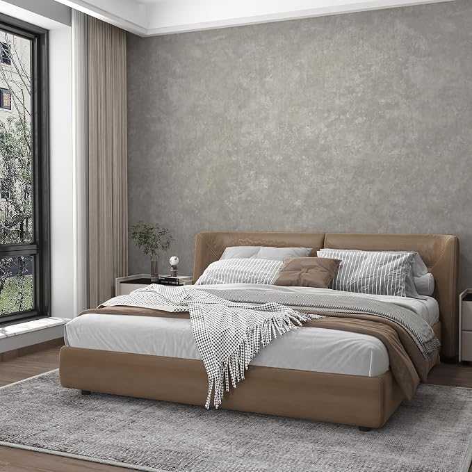 JSEVEM 31"×157" Light Grey Concrete Wallpaper Peel and Stick Industrial Gray Contact Paper 3D Textured Vinyl Wrap Self Adhesive Cement Wall Paper for Countertop Bedroom Office Walls Air Guide Design