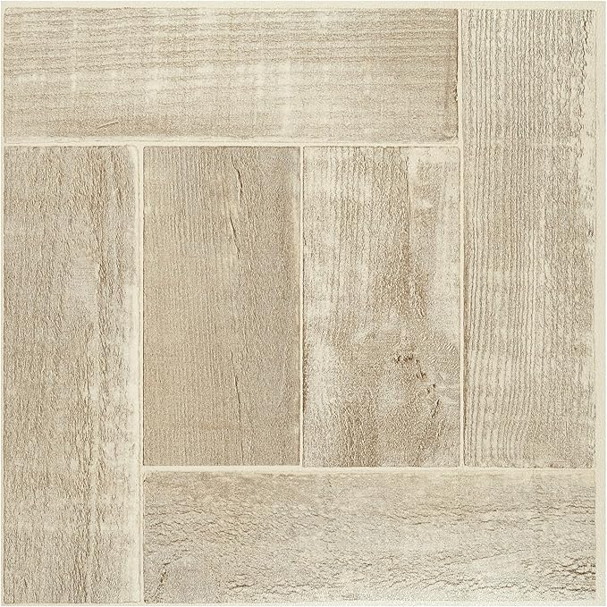 Tivoli Self Adhesive Vinyl Floor Tiles, 45 Tiles - 12" x 12", Saddlewood - Peel & Stick, DIY Flooring for Kitchen, Dining Room, Bedrooms, Basements & Bathrooms by Achim Home Decor