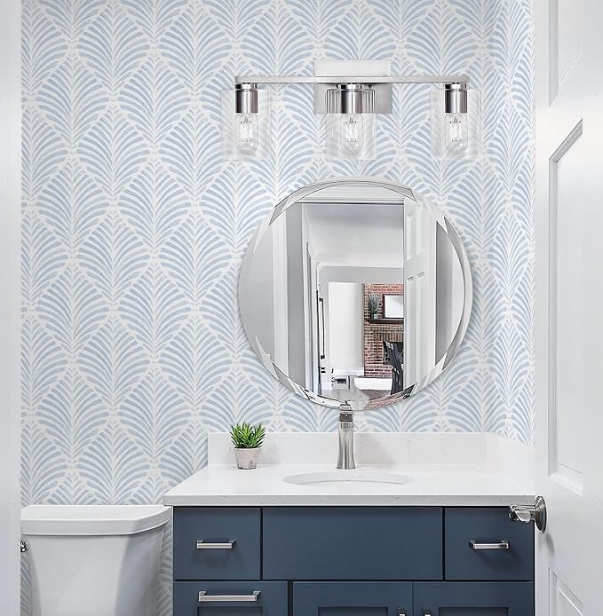 Safiyya Peel and Stick Wallpaper Boho Contact Paper Blue Geometric Modern Wall Paper Textured Self Adhesive Removable Wallpaper for Bedroom Bathroom Apartment Living Room Vinyl Rolls 17.3"x78.7"