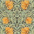 HAOKHOME Vintage Floral Wallpaper Peel and Stick Botanical Green/Yellow/Black Wall Murals Home Kitchen Bedroom Decor by William Morris 17.3in x 9.8ft