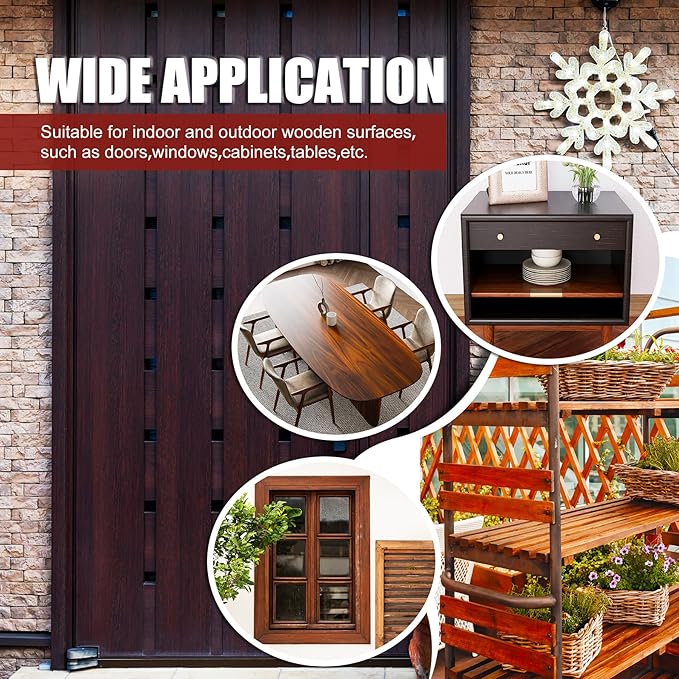 Water Based Wood Stain - Walnut |Wood Varnish for Indoor ＆ Outdoor Furniture, Wardrobe, Cabinets, Doors, Low Odor ＆ Non-Toxic, Fast Drying, Multiple Classical Finishes - 8.5fl.oz / 250ml