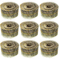 Hotop 3600 Count Siding Nails, 15-degree Wire Collated Coil Siding Nails, Full Round Head Mild Steel Nail for Sheathing Decking Fencing Attachment Replacement Parts(1 1/2 Inch)