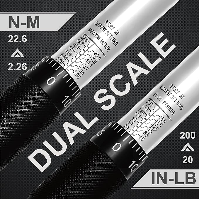 EPAuto 1/4-Inch Drive Click Torque Wrench, 20-200 In.-lb./ 2.26~22.6 Nm | 1/4-Inch (20-200 in.-lb. / 2.26 ~ 22.6 Nm)