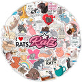100Pcs Сute Rat Stickers for Water Bottle, Laptop - Funny Rat Gifts, Party Supplies & Party Decorations - Mouse Stickers and Decals - Gift for Women & Men