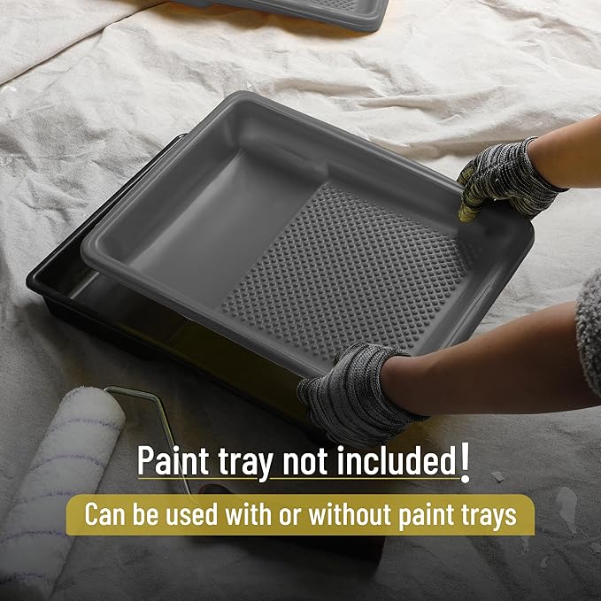 Bates- Paint Tray Liner, 9 Inch, 10 pcs, Grey Paint Pans Trays, Plastic Paint Tray, Roller Tray Liners