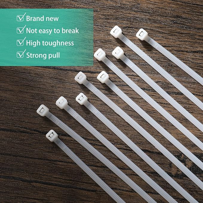 Shappy 500 Pack Long Zip Ties Heavy Duty, Ultra Exclusive Strong Cable Ties Large Industrial Electrical for Indoor Outdoor Plastic Wraps(White,24 Inch)