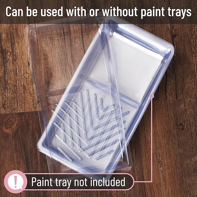 Bates- Paint Tray Liner, 4 Inch, 80 Pack, Clear, Plastic Disposable Paint Tray for Painting Walls