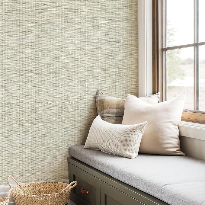 Grasscloth Wallpaper Peel and Stick Cream Grassweave Peel & Stick Wall Paper Textured Wallpaper Self Adhesive Contact Paper 787" x 17.3"