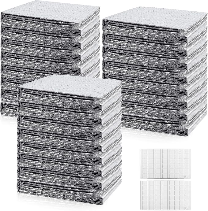 FONUNO Reflective Bubble Insulation Sheet Garage Door Insulation Kit | 6MM Thick Reflective Insulation Roll Garage Door Insulation Panels for Windows RV Roof Attic Wall (24IN X 48IN, 24 PCS)
