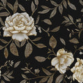 Dark Golden White Peony Floral Wallpaper Peel and Stick 17.5"x787" | Self Adhesive/Removable/Waterproof/Thick Vinyl Extra Long Contact Paper for Bathroom Bedroom Shelf Cabinet Drawer,Prepasted