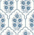 NuWallpaper x Society Social Floral Bazaar Delft Blue Peel and Stick Wallpaper, SSS6315