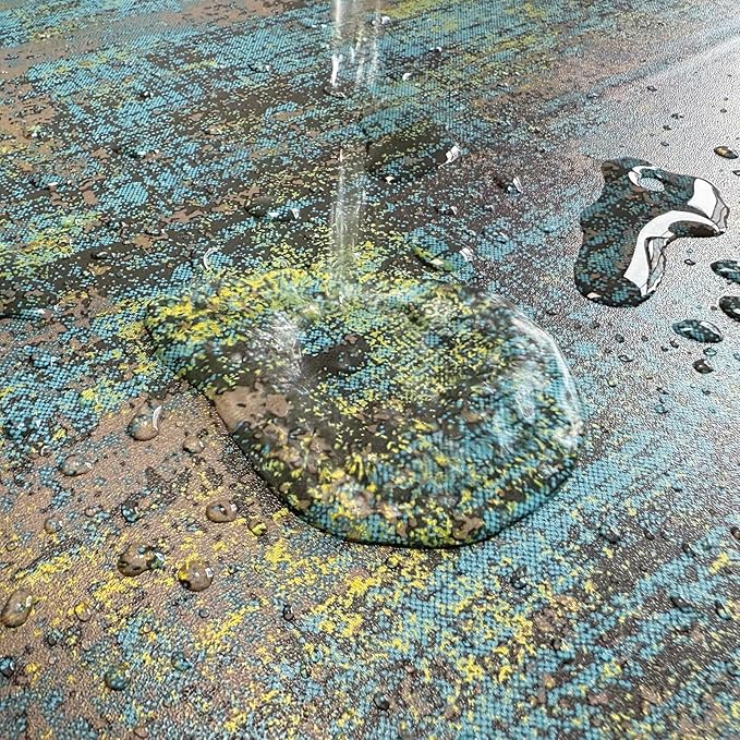 JiffDiff Vintage Metallic Peel and Stick Wallpaper Industrial Metallic Concrete Wall Paper Modern Stick on Wallpaper Self Adhesive Contact Paper(17.3" x 400" Blue Gold)