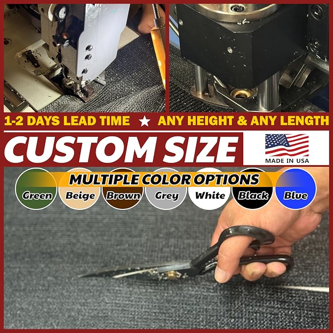 Amgo Custom Made 8' x 33' Beige Fence Privacy Screen Windscreen with Bindings & Grommets, Heavy Duty for Commercial and Residential, 90% Blockage, Cable Zip Ties Included (We Customize)