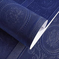 Navy Blue 3D Embossed Textured Peel Stick Wallpaper 17.3"x800" | Removable Renter Friendly Contact Paper, Waterproof Self Adhesive Wallpaper for Bedroom, Bathroom, Decor