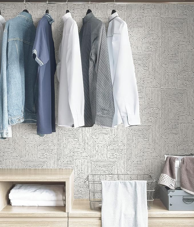 NuWallpaper x Scott Living Black Ink Peel and Stick Wallpaper, Removable Wallpaper, 20.5 in x 18 ft