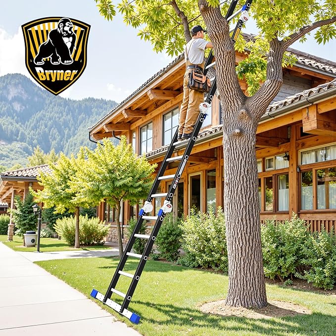 7 in 1 Ladder 19.7ft Multi-Purpose Extension Ladders, Folding Adjustable Aluminium Telescoping Step Folding Ladder 330lbs