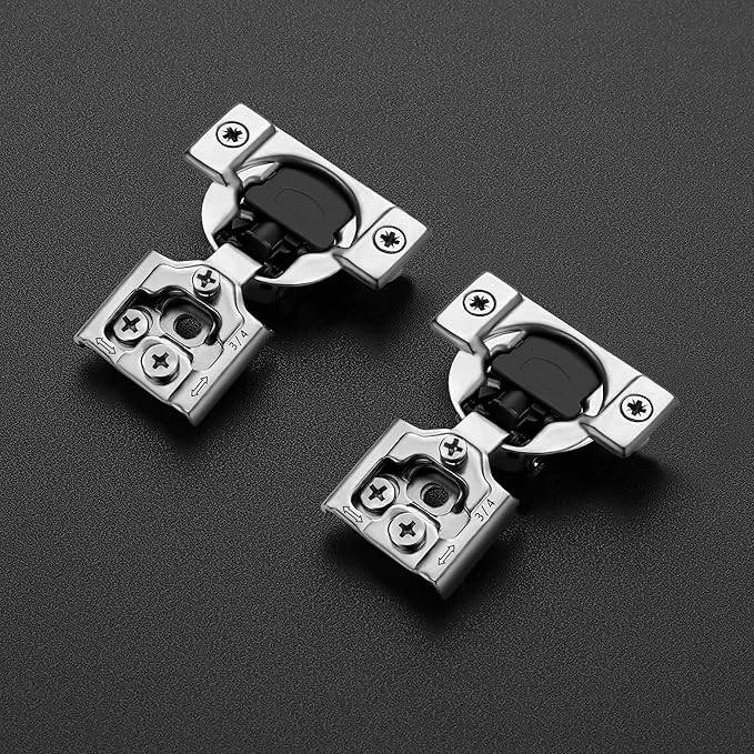 Ravinte 2 Pack 1 Pairs 3/4 inch Overlay Soft Close Hinges for Kitchen Cabinet Hinges Satin Nickel Hidden Hinges Stainless Steel Concealed Hinge self Closing